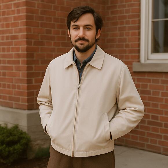 Vintage London Fog taupe zip up Men's jacket size 40 - Picture 1 of 5